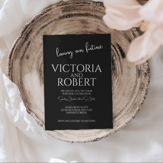 Modern Script Wedding Engagement Black Quote Kaart