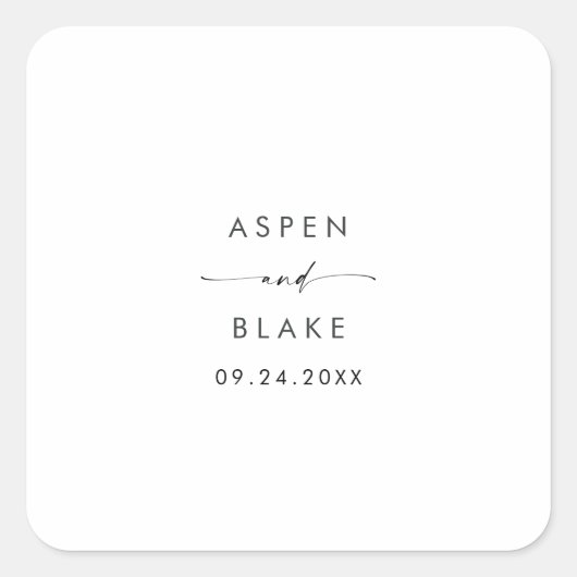 Modern Script Wedding Envelope zegels (Voorkant)