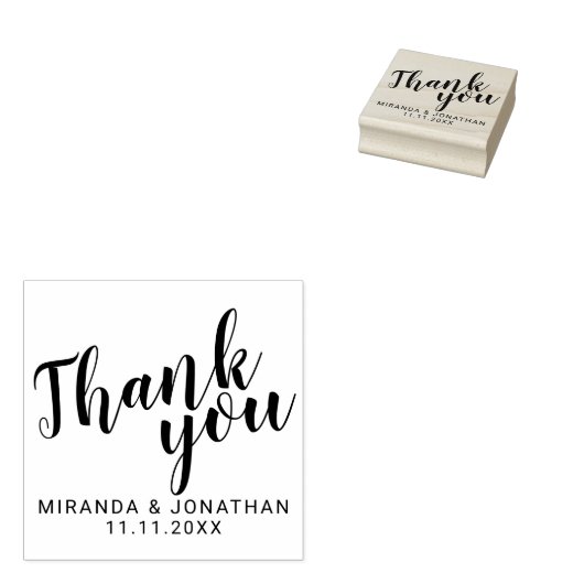 Modern Script Wedding Favor Bedankt Rubberstempel (Gestempeld)