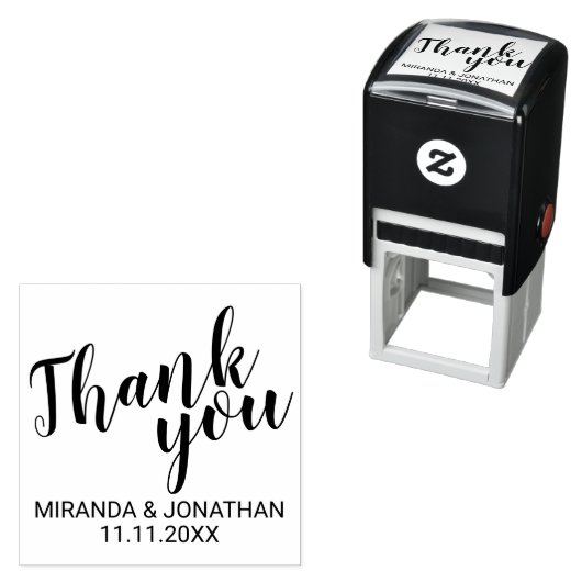 Modern Script Wedding Favor Bedankt Zelfinktende Stempel (In situ)
