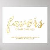 Modern Script Wedding Favors Gold Folie Afdrukken (Voorkant)