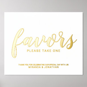 Modern Script Wedding Favors Gold Folie Afdrukken