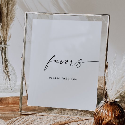 Modern Script Wedding Favors Sign Poster