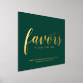 Modern Script Wedding Favors Smaragd en Goud Folie Afdrukken (Laagn)