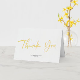Modern Script Wedding Gold Foil - Hartelijk dank Folie Feestdagenkaart