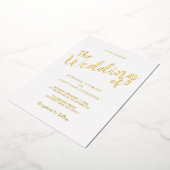 Modern Script Wedding Gold Folie Uitnodiging (Gedraaid)