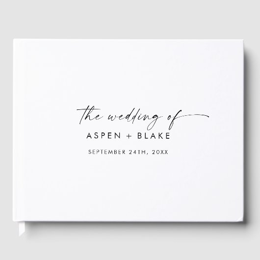 Modern Script Wedding Guest Book Gastenboek (Voorkant)