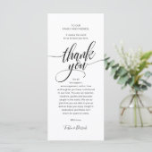 Modern Script Wedding Guest Diner Bedankt Programmakaart (Staand voorkant)