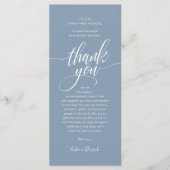 Modern Script Wedding Guest Dinner Dank u kaart (Voorkant)