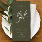 Modern Script Wedding Guest Dinner Dank u kaart