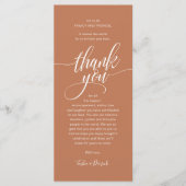 Modern Script Wedding Guest Dinner Dank u kaart (Voorkant)