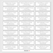 Modern Script Wedding Guest Names Adres Sticker (Vel)