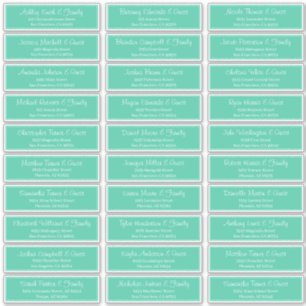 Modern Script Wedding Guest Names Adres Sticker