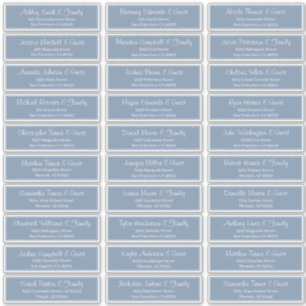Modern Script Wedding Guest Names Adres Sticker