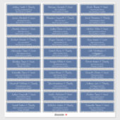 Modern Script Wedding Guest Names Adres Sticker (Vel)