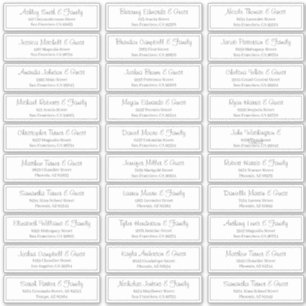 Modern Script Wedding Guest Names Adres Sticker