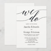 Modern Script Wedding Invitation Kaart (Voorkant / Achterkant)
