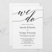 Modern Script Wedding Invitation Kraft Kaart (Voorkant / Achterkant)