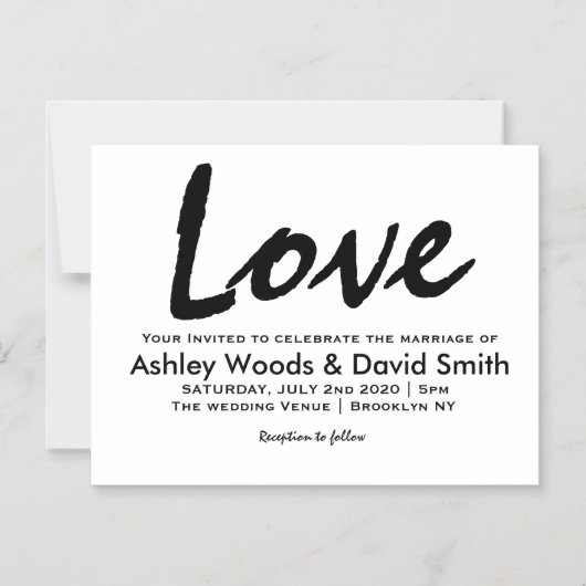 Modern Script Wedding Invitation Magnetische Uitnodiging (Voorkant)