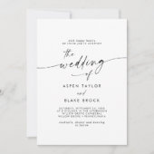 Modern Script Wedding Kaart (Voorkant)