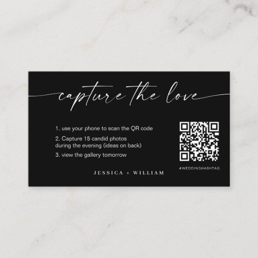 Modern Script Wedding Leg de liefde QR-code vast Informatiekaartje (Voorkant)