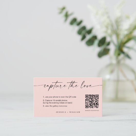Modern Script Wedding Leg de liefde QR-code vast Informatiekaartje (Staand voorkant)