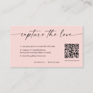 Modern Script Wedding Leg de liefde QR-code vast Informatiekaartje