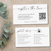 Modern Script Wedding Leg de liefde QR-code vast Informatiekaartje