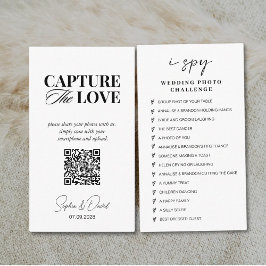 Modern Script Wedding Leg de liefde QR-code vast Informatiekaartje
