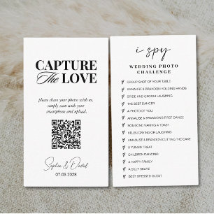 Modern Script Wedding Leg de liefde QR-code vast Informatiekaartje