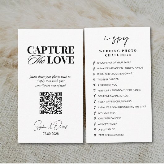 Modern Script Wedding Leg de liefde QR-code vast Informatiekaartje