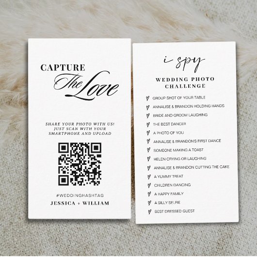 Modern Script Wedding Leg de liefde QR-code vast Informatiekaartje