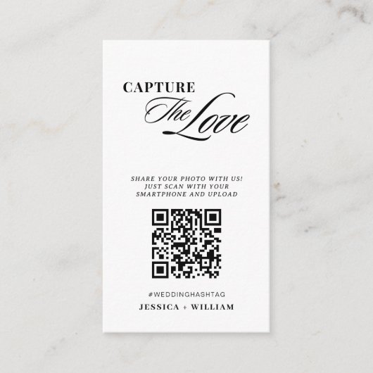 Modern Script Wedding Leg de liefde QR-code vast Informatiekaartje (Voorkant)