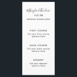 Modern Script Wedding Menu Kaart Effen kleur Terug<br><div class="desc">Zwart-wit Modern Script Wedding Menu Kaart met Elegant Solid Black Rug van Kaart.</div>