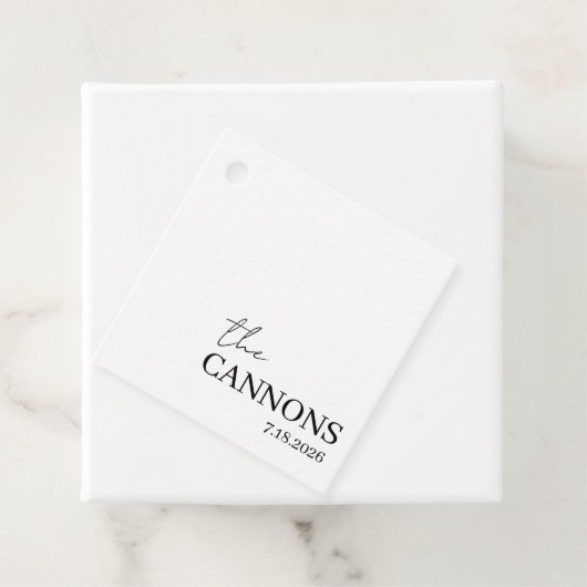 Modern Script Wedding Personalized Name Date Bedankjes Labels (In situ)