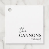 Modern Script Wedding Personalized Name Date Bedankjes Labels (Voorkant)