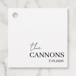 Modern Script Wedding Personalized Name Date Bedankjes Labels