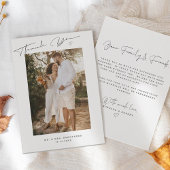 Modern Script Wedding Photo Bedankkaart