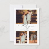 Modern Script Wedding Photo Collage Bedankkaart (Voorkant)