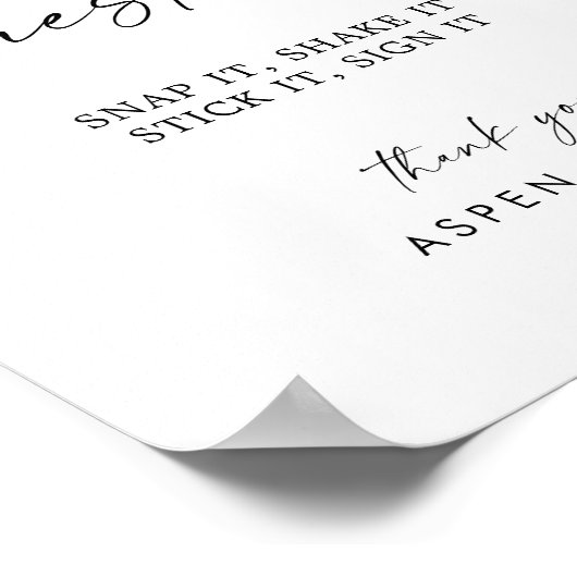 Modern Script Wedding Photo Guest Book Poster (Hoek)