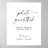 Modern Script Wedding Photo Guest Book Poster (Voorkant)