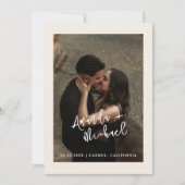 Modern Script Wedding Photo Save The Date (Voorkant)