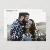 Modern Script Wedding Postponement Save New Date Aankondigingskaart (Voorkant / Achterkant)