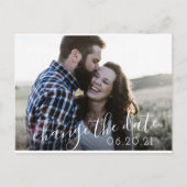 Modern Script Wedding Postponement Save New Date Aankondigingskaart (Voorkant)