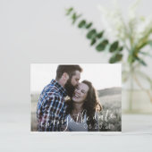 Modern Script Wedding Postponement Save New Date Aankondigingskaart (Staand voorkant)