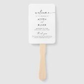 Modern Script Wedding Program Hand Fan Handwaaier (Voorkant)
