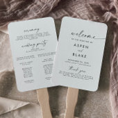 Modern Script Wedding Program Hand Fan Handwaaier