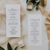 Modern Script Wedding Program Programmakaart