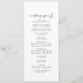 Modern Script Wedding Program Programmakaart (Achterkant)