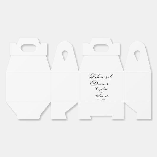 Modern Script Wedding Rehearsal Dinner Bedankdoosjes (Ongevouwen)